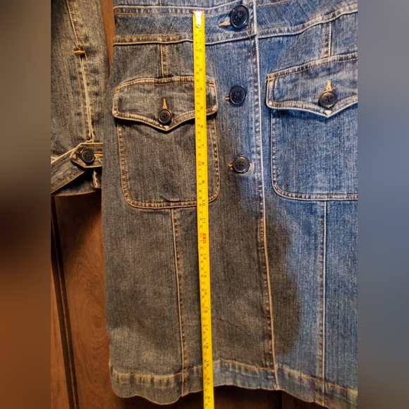 Tommy Hilfiger Denim Jean Jacket Boho Denim Trench vintage size s Rare Find y2k - Picture 14 of 16